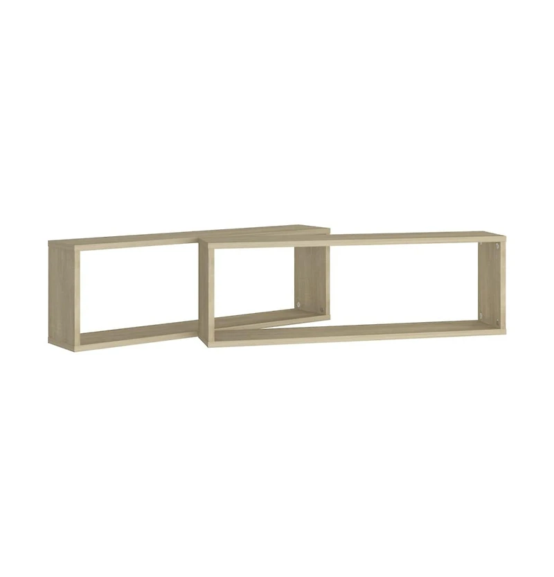 Wall Cube Shelves 2 pcs Sonoma Oak 31.5"x5.9"x10.4" Engineered Wood
