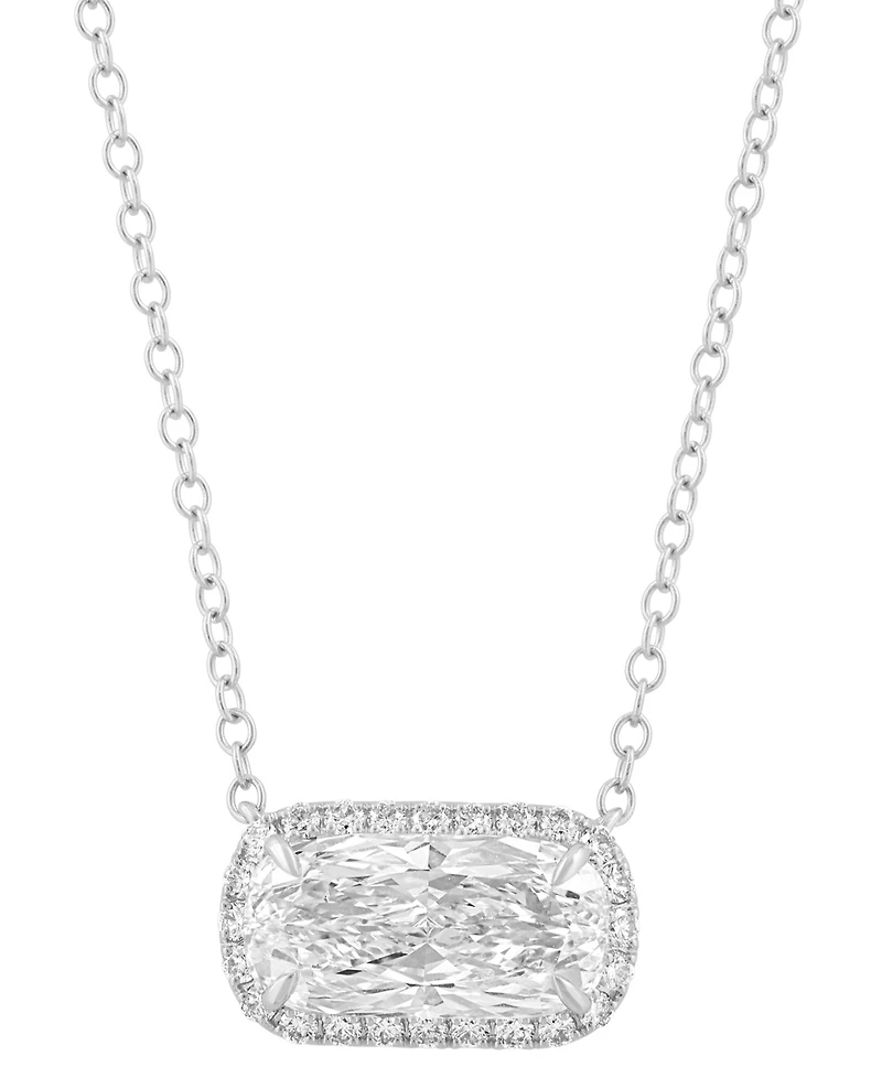 Effy Collection Certified Lab Grown Cushion Cut Diamond Necklace (2-1/6 ct. t.w.) in 14k White Gold