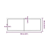 Wall Shelf Light Brown 63"x23.6"x(0.8"-1.6") Treated Solid Wood Oak