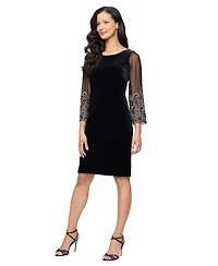 Alex Evenings Women's Boat Neck Stretch Velvet Midi Dress