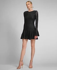 Rachel Roy Women's Alanna Textured Knit Crewneck Mini Dress