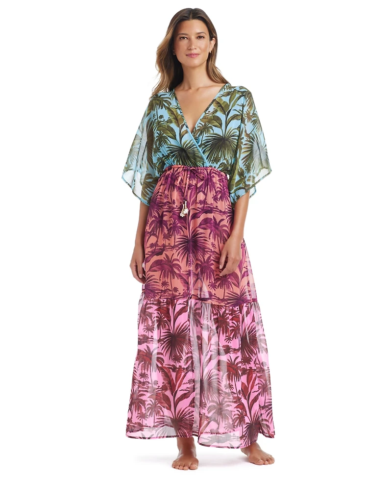 Bleu by Rod Beattie Women's Lotus Printed Cover-Up Dress