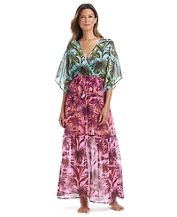 Bleu by Rod Beattie Women's Lotus Printed Cover-Up Dress