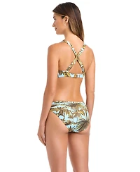 Bleu by Rod Beattie Women's Lotus Printed Over-The-Shoulder Swim Bra