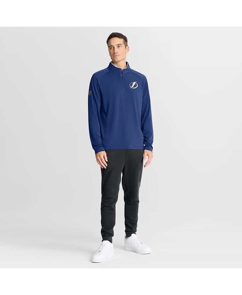 Fanatics Men's Blue Tampa Bay Lightning Authentic Pro Rink Training Quarter-Zip Pullover Hoodie