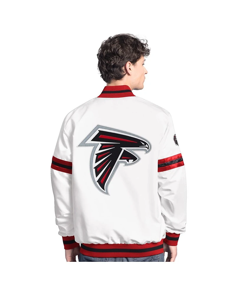 Starter Men's White Atlanta Falcons Scout Full-Snap Varsity Jacket