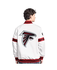 Starter Men's White Atlanta Falcons Scout Full-Snap Varsity Jacket