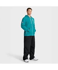 Nike Men's Aqua Miami Dolphins Sideline Standard Issue Utility Player Dri-fit Full-Zip Hoodie