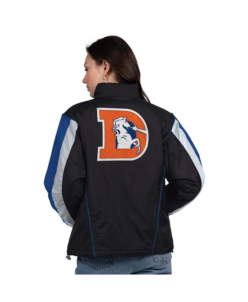 Starter Women's Black/Navy Denver Broncos Thursday Night Gridiron Half-Zip Jacket