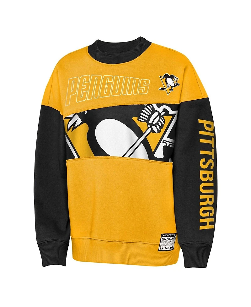 Outerstuff Big Boys and Girls Gold/Black Pittsburgh Penguins Impact Player Sweatshirt