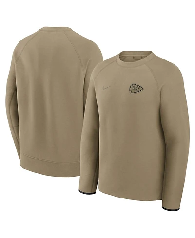 Nike Men's Olive Kansas City Chiefs Tech Fleece Raglan Sweatshirt