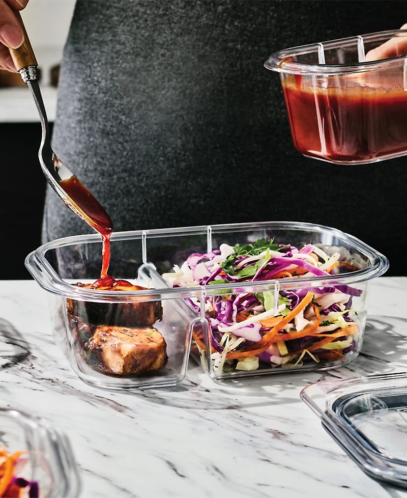 Rubbermaid Brilliance 2.85-Cup Meal Prep 2-Compartment Food Storage Containers, 5-Pack