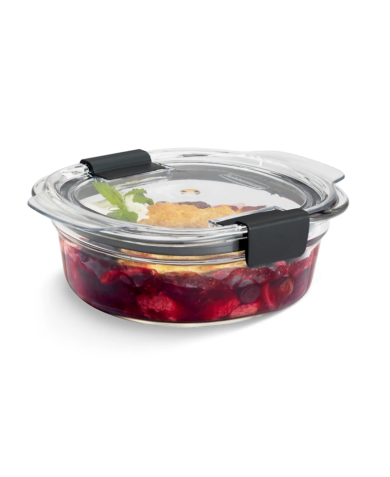 Rubbermaid Brilliance 1.7-Cup Glass Round Leak Proof Food Storage Container