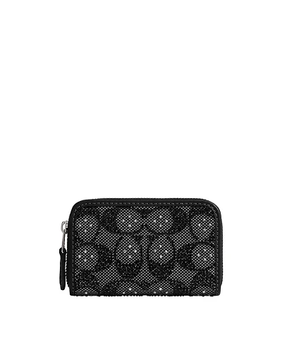 Coach Essential Crystal Signature Jacquard Card Case Wallet