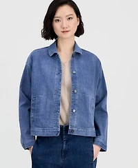 Eileen Fisher Women's Classic-Collar Denim Jacket, Regular & Petite