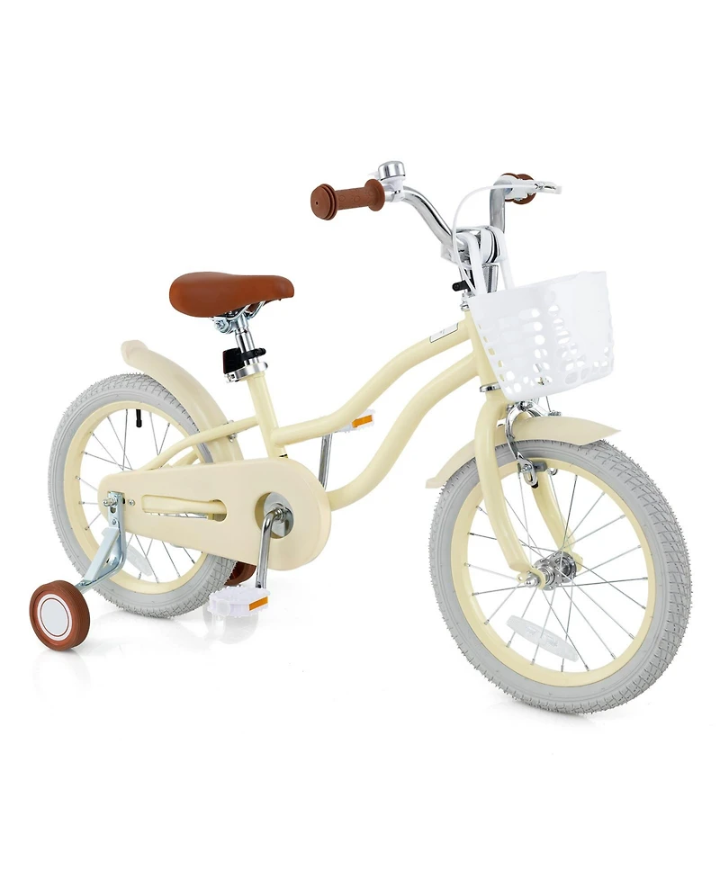 Sugift 18 Inch Kids Bike Adjustable with Training Wheels Ages 3-8 Years Olds-18 inches