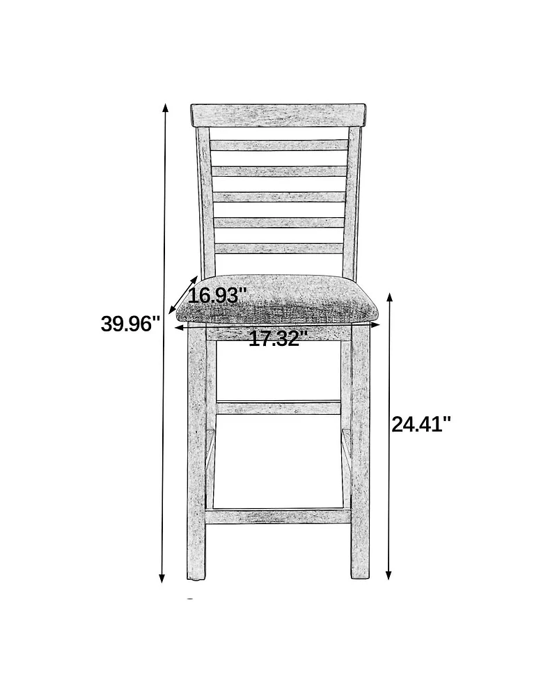 Maison Boucle 5-Piece Counter Height Dining Table and Chairs Set, Bar Table with Upholstered Stools for Kitchen or Apartment