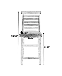 Maison Boucle 5-Piece Counter Height Dining Table and Chairs Set, Bar Table with Upholstered Stools for Kitchen or Apartment