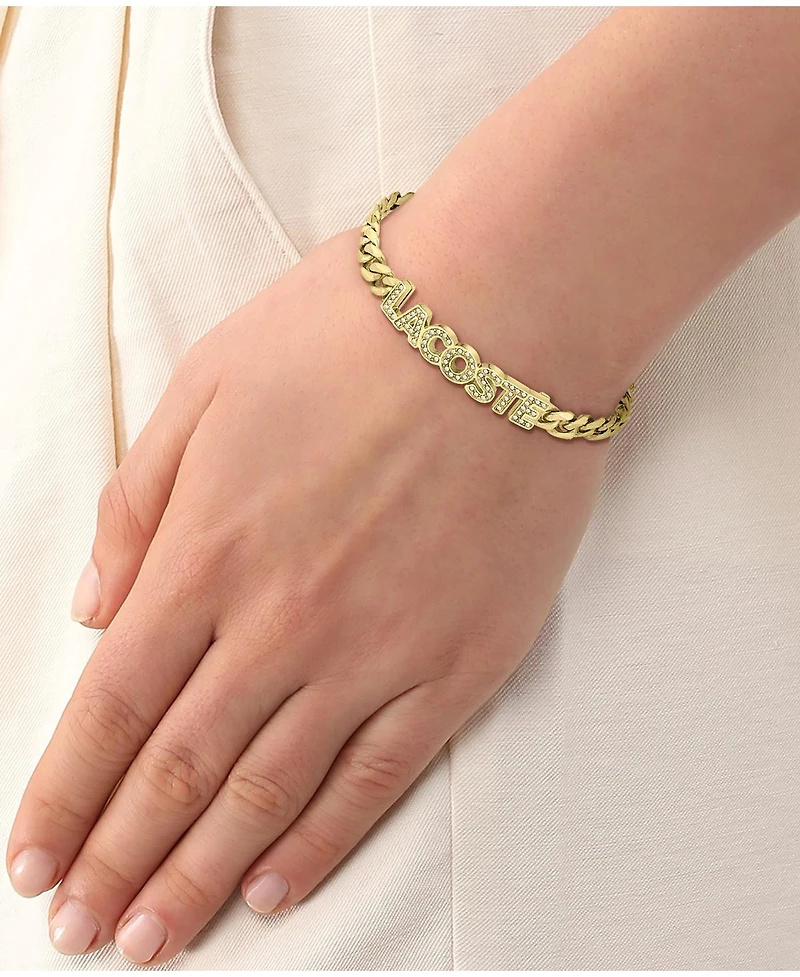 Lacoste Crystal Gold Tone Bracelet