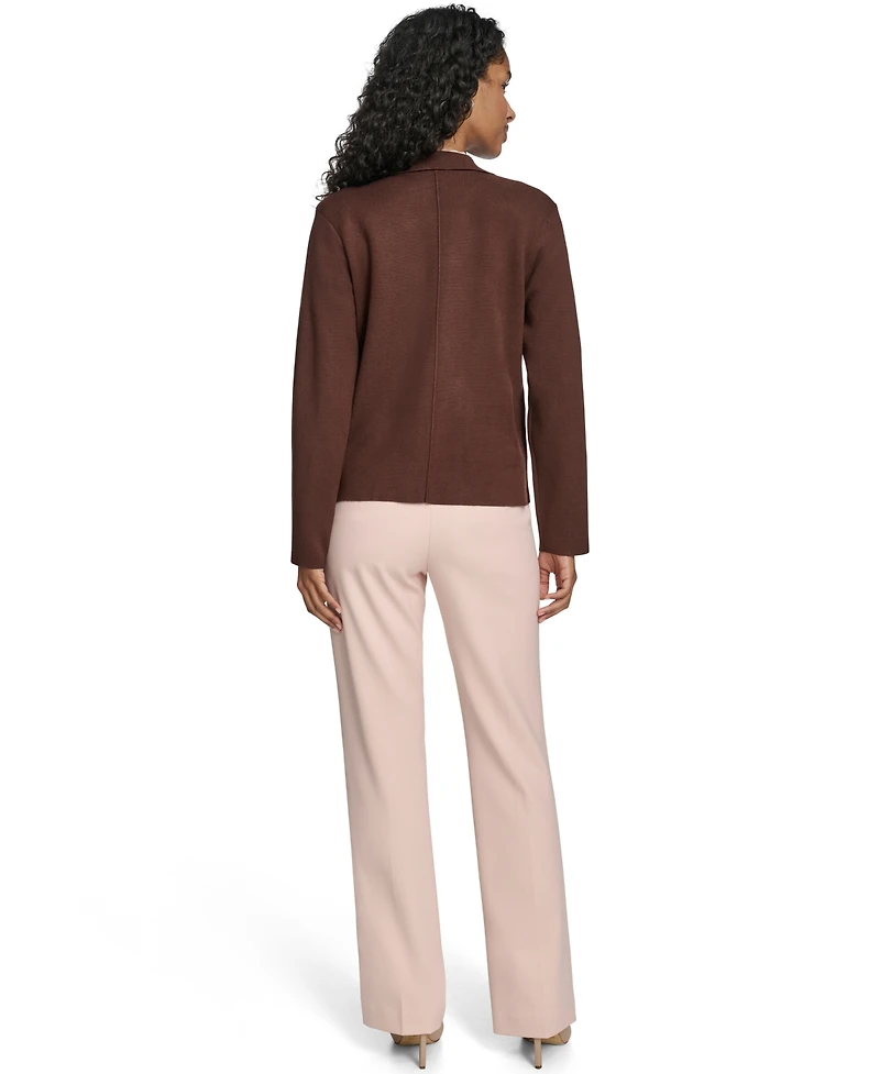 Tommy Hilfiger Women's Double Breasted Peak Lapel Sweater Jacket