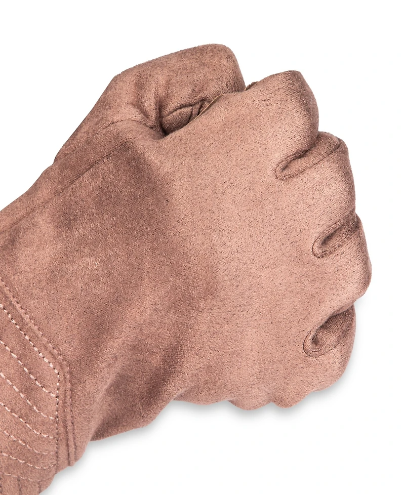 Isotoner Women's Water Repellent Stretch Microsuede Gloves with Quilted Chevron Wrist