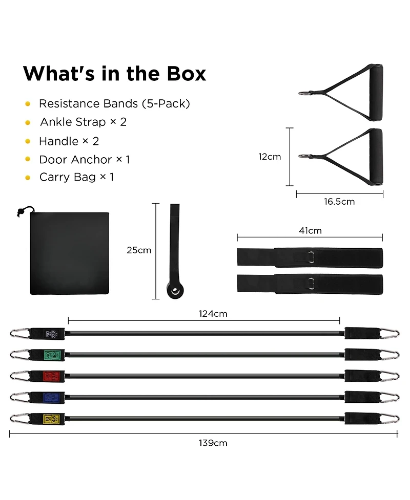 Cowin Resistance Exercise Bands Set Up to 150lb with Door Anchor and Handles