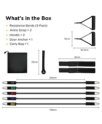 Cowin Resistance Exercise Bands Set Up to 150lb with Door Anchor and Handles