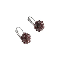 Sohi Stone Flower Hoop Earrings