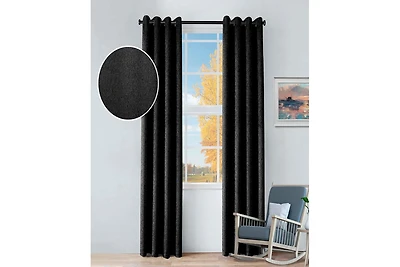 Superior Senna Textured Curtain Set of Panels with Grommet Header