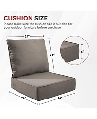 Gymojoy PlushCore 24 in. x 6 Olefin 4-Piece Deep Seating Outdoor Lounge Chair Sofa Cushion
