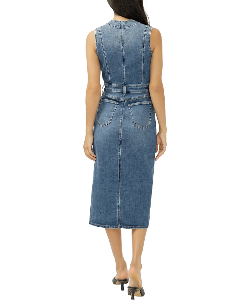 Silver Jeans Co. Women's Denim Vest Midi Dress