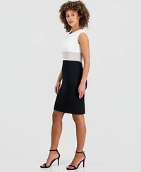 Kasper Women's Colorblock Sleeveless Sheath Dress
