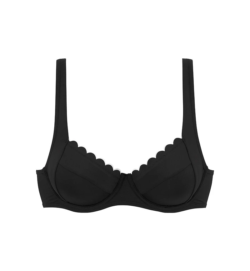 Lascana Women's Scalloped Underwire Bikini Swimsuit Top Bra Sizing