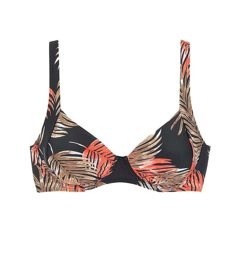 Lascana Women's Palm Print Underwire Bikini Swimsuit Top Bra Sizing