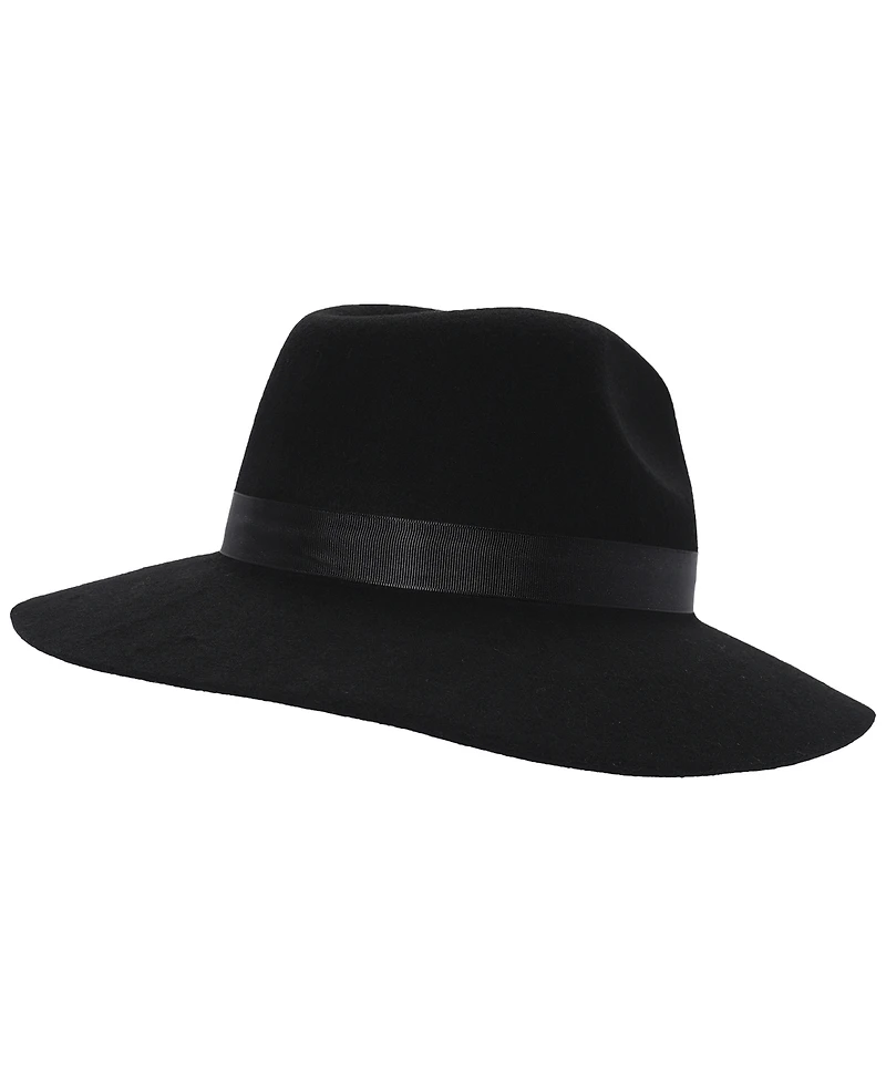 Lauren Ralph Women's Felted Fedora Hat with Double Ribbon