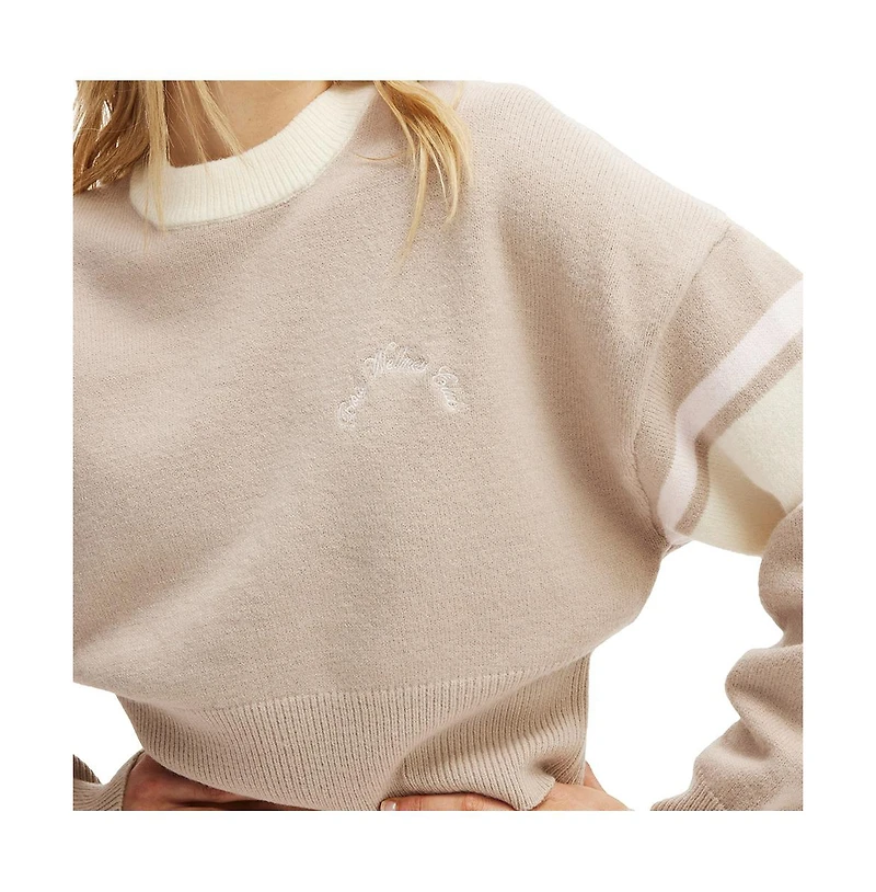 Cotton On Women's Active Stripe Knit Pullover Sweater