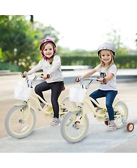 Sugift 14 Inch Kids Bike Adjustable with Training Wheels Ages 3-8 Years Olds-14 inches