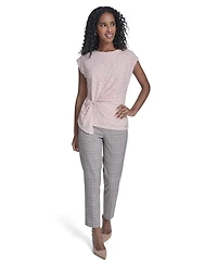 Tommy Hilfiger Women's Floral Clip Draped Crewneck Top