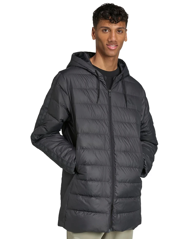 adidas Men's Essentials 3-Stripes Light Down Sportswear Hooded Parka
