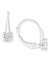 Macy's Diamond Lever Back Earrings (1/8 ct. t.w.) in Sterling Silver