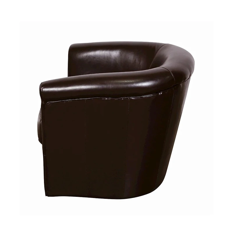 Porter Designs Marvel Contemporary Leather-Look Swivel Accent Chair, Brown