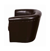 Porter Designs Marvel Contemporary Leather-Look Swivel Accent Chair, Brown
