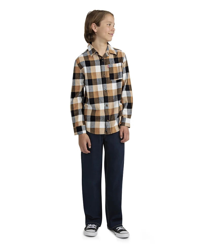 Levi's Big Boys Buffalo Checkered Flannel Long Sleeve Shirt