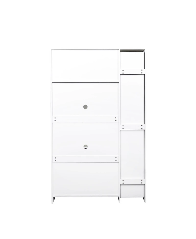 Casainc Kitchen Pantry Cabinet with 4 Doors and Pull-Out Multi-Tier Shelves, Storage Organizer for Kitchen and Dining