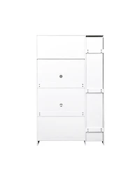 Casainc Kitchen Pantry Cabinet with 4 Doors and Pull-Out Multi-Tier Shelves, Storage Organizer for Kitchen and Dining