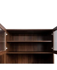 Casainc Kitchen Pantry Cabinet with 4 Doors and Pull-Out Multi-Tier Storage Shelves for Kitchen and Dining Room