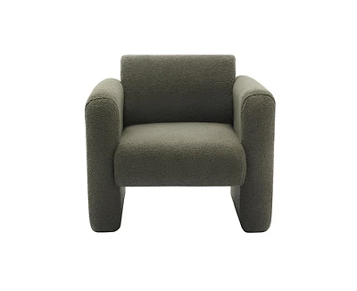 Modern Lambskin Chair Padded Reading Armchair with Pillow