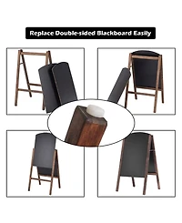 Sugift 31.5 Inch Wood A-Frame Sidewalk Signage Chalkboard