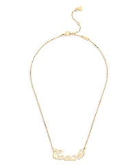 Coach Faux Stone Signature Name Plate Pendant Necklace