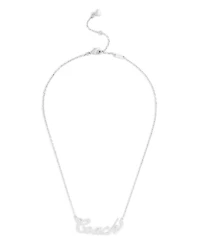 Coach Faux Stone Signature Name Plate Pendant Necklace